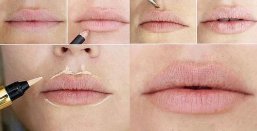 Как увеличить губы макияжем изображение